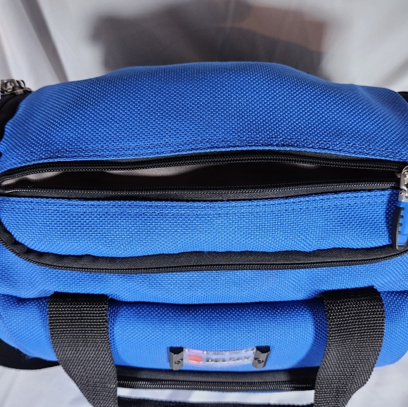 Delsey Carry-On Weekender Travel Duffle Bag w/ Strap Red/Black/Blue 2 available. - Picture 9 of 13